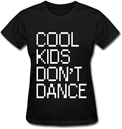 Jianwu33 Women's Black Cotton T-Shirt COOL KIDS DON'T DANCE
