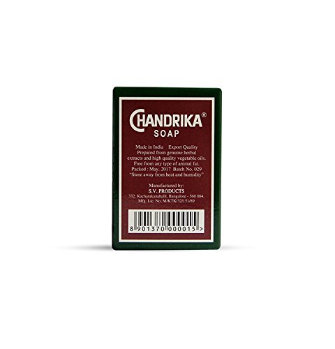 Chandrika Bath and Body Ayurvedic Bar Soap, 2.64 oz (Pack of 6)