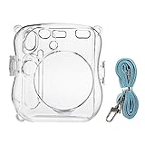 HelloHelio Hard Plastic Cover Transparent Crystal Instant Camera Case for Fujifilm Instax Mini 25 With Strap (Cystal)