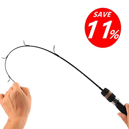 Fiblink Graphite Portable Travel Ice Fishing Rod (26-28 Inches Medium and Medium Light Power) (26-Inch Medium Power)