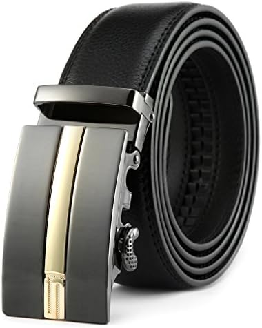 Squeple Reversible Automatic Ratchet Belts for Men Black 3.5CM Width 28-46In