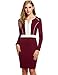 ANGVNS Women Long Sleeve Pencil Dress Bodycon Solid Slim Party Banquet Knee Dress