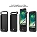 PowerBear Compatible with iPhone 7 Plus / 8 Plus Battery Case [4000 mAh] High Capacity Rechargeable Charger Pack for iPhone 7+ / 8+ (Up to 135% Extra Battery) - Black