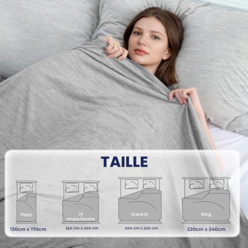 Luxear Cooling Blanket for Summer, Blanket with Cold Feeling Technology, Soft Lightweight Blanket for Sofa Armchair Adult Baby Child Dog Travel Car, 200 x 220 cm, Grey