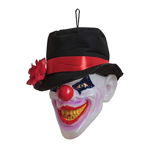 Bristol Novelty HI365 Beängstigender Clownskopf mit Licht und Sound, Multi-Colour, Einheitsgröße