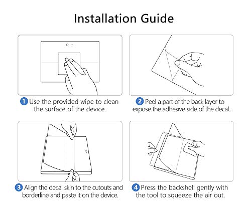 Dadanism Skin Sticker Cover Decals Fits Microsoft Surface Pro 7/ Pro 6/ Pro 5/ Pro 4/ Pro LTE, PU Back Skin Sticker Paster Anti-Scratch Body Decal Protective Laptop Skin Cover Protector - Black - Image 8