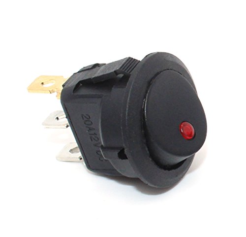 Cllena Car Truck Rocker Toggle LED Switch Shell 3 Pins On-Off Control 12V (Red Light) - Thumbnail 3