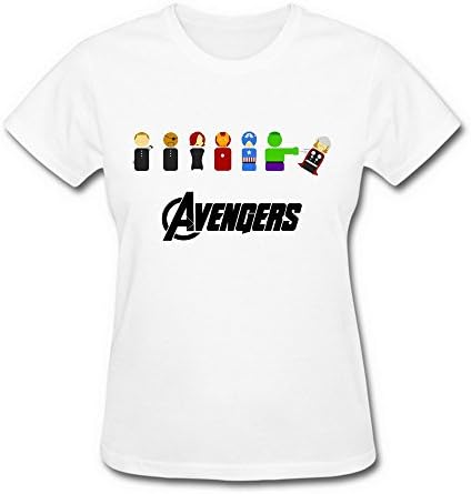 Next Style Women's Marvel Avengers Super Hero Minimalist Logo Spoof Poster White T-Shirt