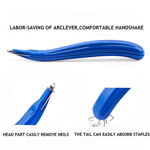 3 PCS Professional Magnetic Staple Remover Puller Rubberized Staples Remover Staple Removal Tool for School Office Home (Blue)