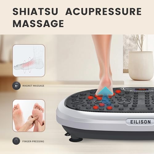 EILISON FitMax 3D XL Vibration Plate Exercise Machine - Whole Body Workout Vibration Platform w/Loop Bands - Lymphatic Drainage Machine for Weight Loss, Shaping, Wellness, Recovery