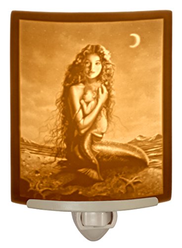 Mermaid and Child art by David Delamare Porcelain Lithophane Night Light