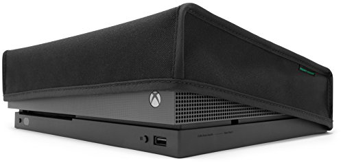 Xbox One X Dust Cover by Foamy Lizard – THE ORIGINAL MADE IN U.S.A. TexoShield (TM) premium ultra fine soft velvet lining nylon dust guard with back cable port (Horizontal)