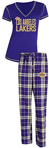 Concepts Sport Los Angeles Lakers NBA Super Duo Women's T-Shirt & Flannel Pajama Sleep Set