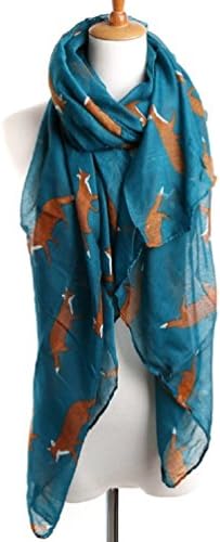 Sannea Lovely Fox Print Chiffon Scarves Scarf for Women/Girls
