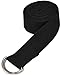 YogaAccessories 10' D-Ring Buckle Cotton Yoga Strap - Black