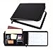2Fold PU Leather Binder Portfolio - 7 Ring Binder for Business Checks with Built-in Organizer and Business Card Case - Holds Up to 600 3-Up Checks (Black)