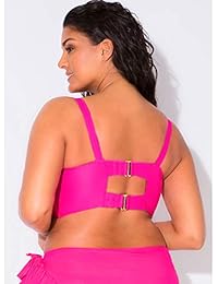 Top de bikini de traje de baño con aros de apoyo completo y elegante para dama