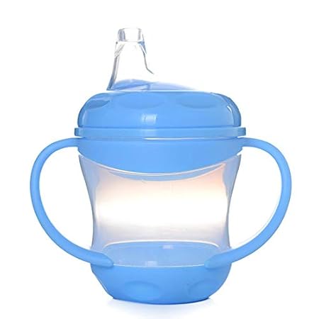 Kidzvilla Sipper/Soft SPOUT Training Cup for Infants with Handle - 160ML (Smart_Blue)