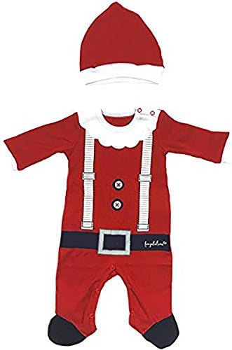 Fayfaire Christmas Pajamas Boutique Quality: Adorable Xmas Santa Suit with Hat NB-12M