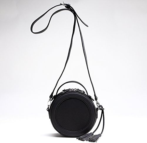 Miss Fong Designer Women Bag Women Handbags Fashion Round Crossbody Bag with Tassel and Detachable Adjustable Shoulder Strap