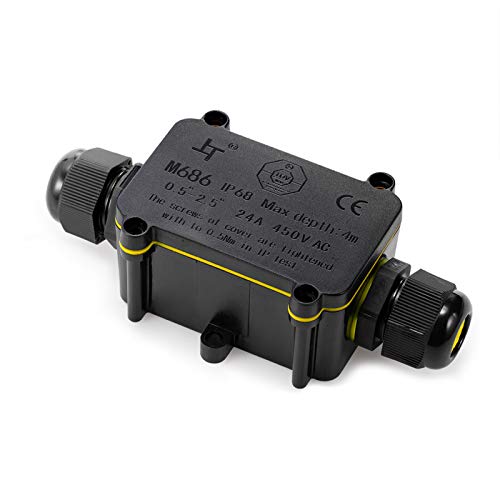 Abzweigdose IP68 wasserdicht Kabelverbinder Verbindungsdose Erdkabel Schwarz Elektrischer Außenverteilerdose für…