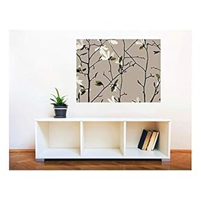 Removable Wall Sticker/Wall Mural - Magnolia Seamless Pattern | Creative Window View Home Decor/Wall Decor - 24"x32"