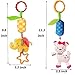 Daisy 4 Packs Infant Baby Plush Adorable Animal Car Seat Hanging Rattle Toy Kids Stroller Crib Pram Ornament Bells Puppet with Wind Chime and Squeak
