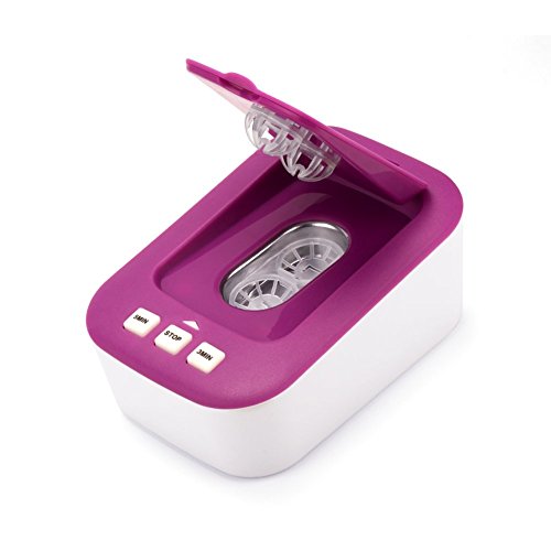 Contact Lens Cleaner, Portable Ultrasonic Contact Lens Cleaner Kit Daily Care Faster Cleaning for Contact Lens(Purple)(2018 New Version)