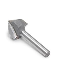 V Groove - Punta de enrutador JESTUOUS de 90 grados 1 4 pulgadas de diámetro de vástago 3 4 de diámetro de corte de doble flauta de carburo