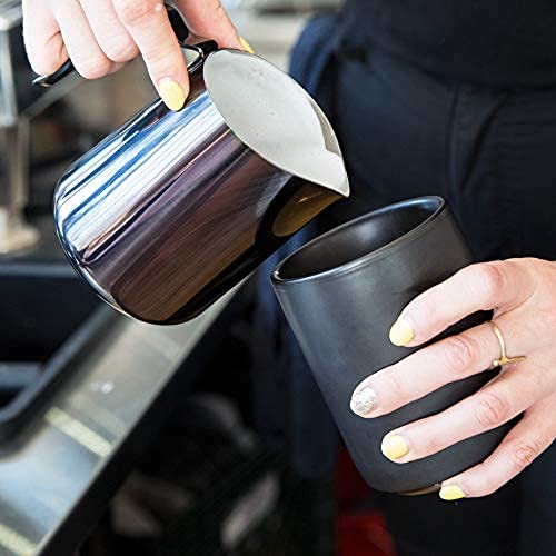 Fellow Monty Milk Art Cups Double Wall Ceramic Latte Mug, Matte Black