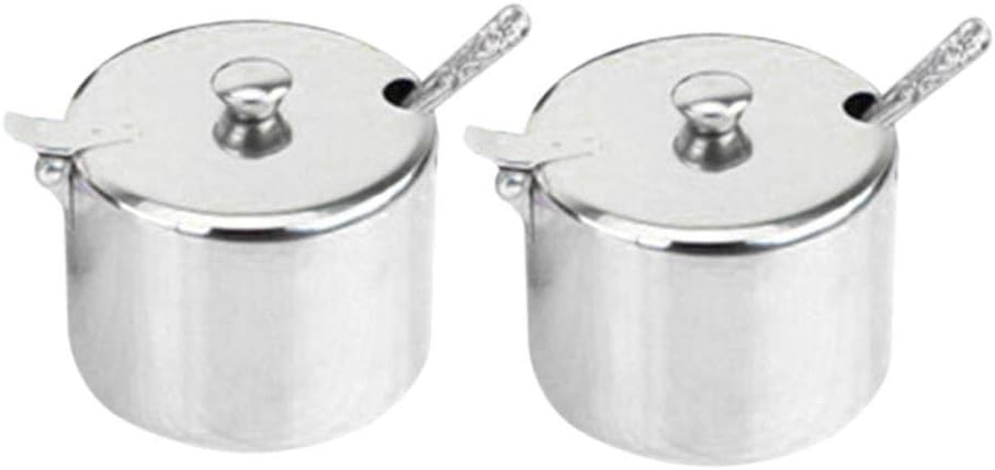 XIXIAO Lebensmittelbehälter, Gewürzglas mit Löffel, 2er-Set für Gewürze