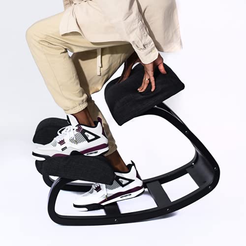 SLEEKFORM Ergonomic Kneeling Chair Rocking Balancing Wood Knee Stool