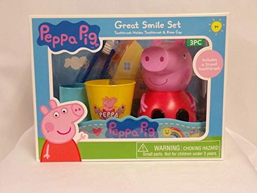 NEW SEALED Peppa Pig Great Smile Set Toothbrush + Holder + Cup