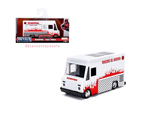 DIECAST Toys CAR JADA 1:32 W/B - Metals - Marvel - Deadpool Taco Truck White 99800-MJ
