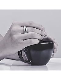 Anillo de boda de tungsteno imitación de 0.315 in con tres llaves para hombre