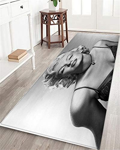 Jameswish 3D Marilyn Monroe Kitchen Rug Mat Floor Mat Bath Mat Mildew Resistant Fabric Absorbent Decorative Indoor Bathroom Doormats 24x71inch