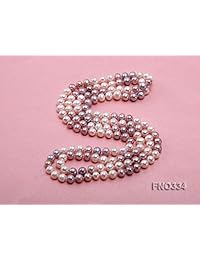 JYX Collar largo de perlas clásicas de 0.315   0.354 in multicolor barroco perla de agua dulce collar de 47.2 in