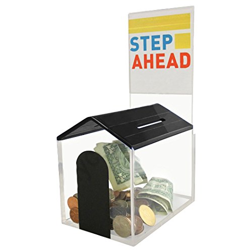 Dog House shelter shaped charity coin collection money piggy bank ballot box animal house suggestion and fundraising box with Cam-lock and 2 Keys (Black) - Thumbnail 6