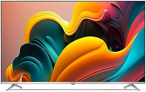 Sharp 55FP6EA - 55" QLED Android TV (sem moldura, 4K Ultra HD, 4X HDMI 2.1, 3X USB, Bluetooth), Google Assistant, Chromecast, Dolby Vision, HDR10, DTS Virtual X, Silver Color