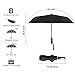 Anti UV Umbrella, Arrela Compact Travel Umbrella Windproof Waterproof UV Protection Folding Auto Open Close Umbrella with 10 Ribs Comfort Handle for Women Men Black