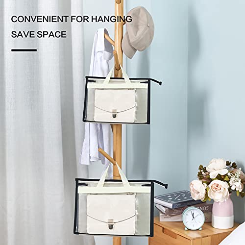 Interesse 9 Packs Purse Storage Organizer, Handbag Storage for Closet, Dust Bag for Handbag, Purse Cover Hanging Closet Organizer with Zipper and Handles