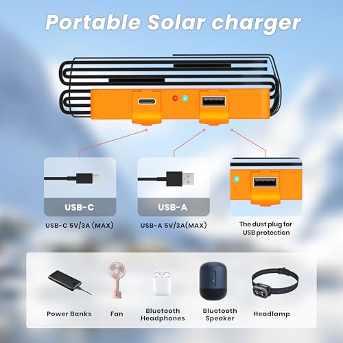 FlexSolar 25W Pocket Folding Solar Panel, Portable Solar Charger with E Film and USB-A and USB-C for Power Stations, Smartphones, Tablets, Power Banks, Camping and Emergencies