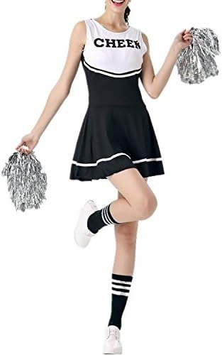 EnjoySports Ladies Cheerleader Costume Outfit College Fancy Dress Costume Sports High School Girl Musical Uniform Party Halloween Costume Outfit--6 Colours