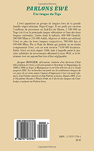Parlons Ewe Langue Du Togo Amazon De Rongier Jacques Fremdsprachige Bucher