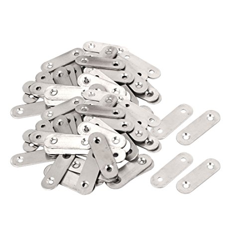 uxcell 50mmx16mmx2mm Flat Repair Joining Brace Mending Fixing Plate 100pcs