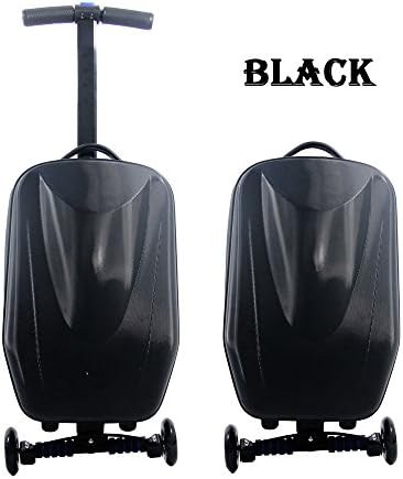 CYYR Suitcase Scooter with 4 Wheels Travel Trolley Luggage Hand Luggage,Black