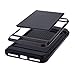 JZTECH® Black Impact Resistant Card Slot Holder Skin Cover Wallet Case Bumper Dual Layer TPU Soft Rugged Shockproof Durable Shell For iPhone 7 Plus +Anti Explosion Screen Protector Stylus