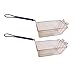 Kitchen Basics 101: 2-Pack Rustproof Heavy Duty Deep Fryer Wire Basket Commercial Grade Replacements with Blue Handles