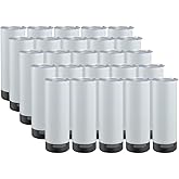 HAYINS 25Pack 20oz Buletooth Sublimation Printed Speaker Tumbler Straight Skinny Double Wall With Lid (Black 25pcs)