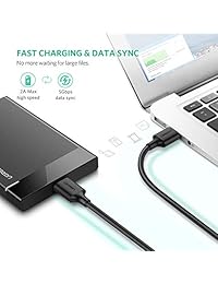 Ugreen Micro USB 3.0 cable usb 3.0 tipo A macho a Micro B Cable para Samsung Galaxy S5, Note 3, cámara, disco duro y más negro, Negro